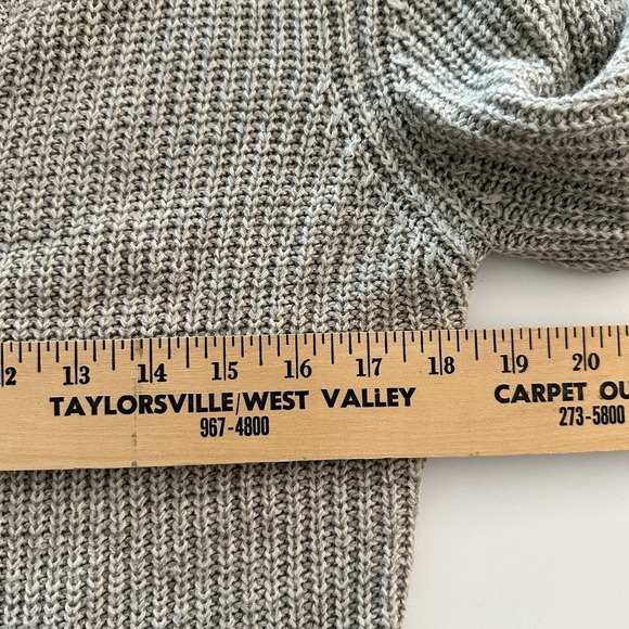 Carbon Cardigan Mens Small Gray Sweater Ribbed Shawl Collar Cozy Indie Grunge - Picture 9 of 10